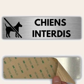 LEIASA | Panneau Adhésif Chiens Interdits - 5x18 cm - Épaisseur 0,8 mm