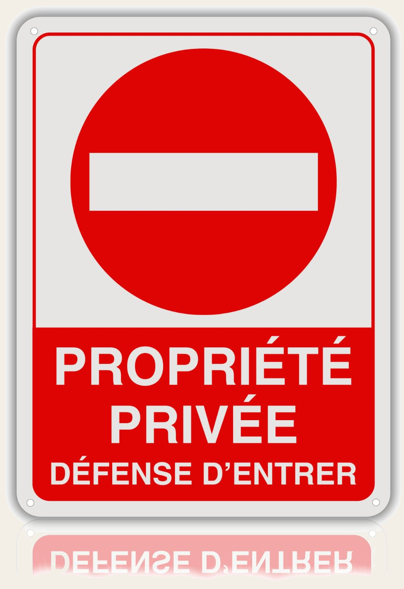 LEIASA | Panneau d'interdiction d'accès - 21x28 cm - Aluminium réfléch