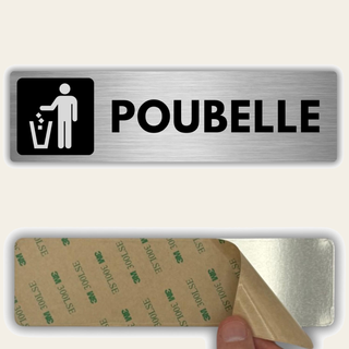 LEIASA | Plaque Poubelle - 5x18 cm - Épaisseur 0,8 mm - Aluminium - Pa