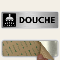 LEIASA | Plaque Douche - 5x18 cm - Épaisseur 0,8 mm - Aluminium - Panneau Adhésif - Signalétique - (Douche)