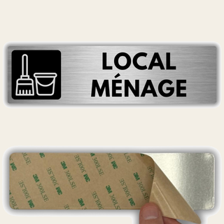 LEIASA | Panneau Local Ménage - 5x18 cm - Aluminium - Pancarte Local d