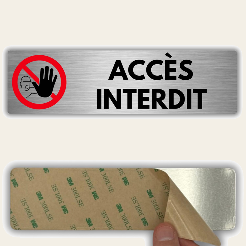 LEIASA | Panneau Adhésif Passage Interdit - 5x18 cm - Épaisseur 0,8 mm