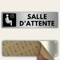 LEIASA | Plaque Salle d’Attente - 5x18 cm - Épaisseur 0,8 mm - Aluminium - Panneau Adhésif - Signalétique Salle d’attente - (Salle Attente)