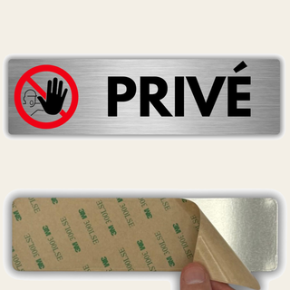 LEIASA | Plaque Privé - 5x18 cm - Épaisseur 0,8 mm - Aluminium - Panne