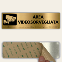 LEIASA | Segnale Zona Videosorvegliata - 5x18 cm - Alluminio - Cartello Videosorveglianza - Targa Area Videosorvegliata - Insegna Telecamere - Spessore 0,8 mm - (Area Videosorvegliata)