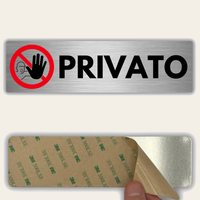 LEIASA | Cartello Privato - 5x18 cm - Alluminio - Spessore 0,8 mm - Resistente per esterni - Stampa UV