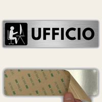 LEIASA | Cartello Ufficio - 5x18 cm - Alluminio - Spessore 0,8 mm - Resistente per esterni - Stampa UV