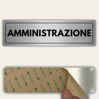 LEIASA | Cartello Amministrazione - 5x18 cm - Alluminio - Spessore 0,8 mm - Resistente per esterni - Stampa UV