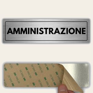 LEIASA | Cartello Amministrazione - 5x18 cm - Spessore 0,8 mm - Allumi