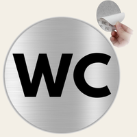 LEIASA | Cartello WC Rotondo - Ø 10 cm - Alluminio - Spessore 0,8 mm - Resistente per esterni - Stampa UV