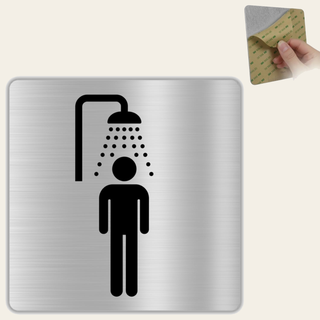 LEIASA | Cartello doccia uomo – 10 x 10 cm – alluminio – Doccia maschi