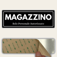 LEIASA | Cartello Magazzino - 7,5x23 cm - Acrilico - Spessore 2 mm - Resistente per esterni - Stampa UV