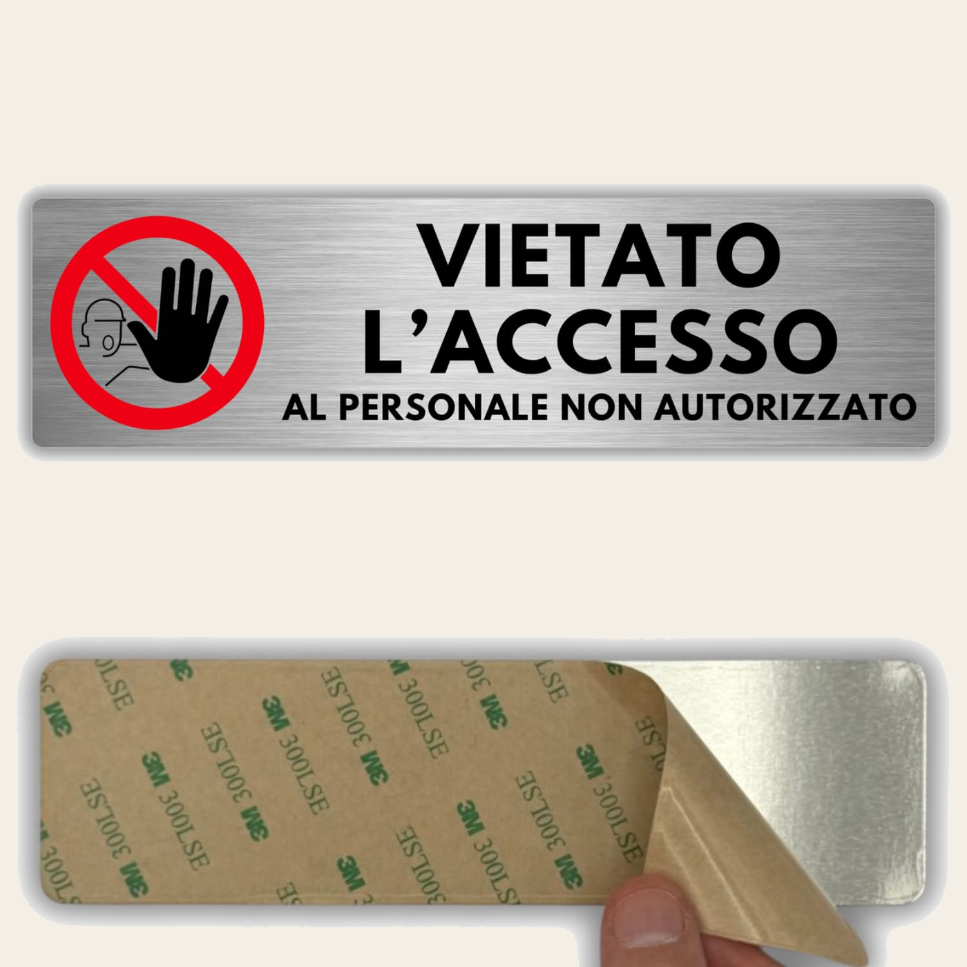 LEIASA | Segnale Vietato Accedere - 5x18 cm - Alluminio - Cartello Acc