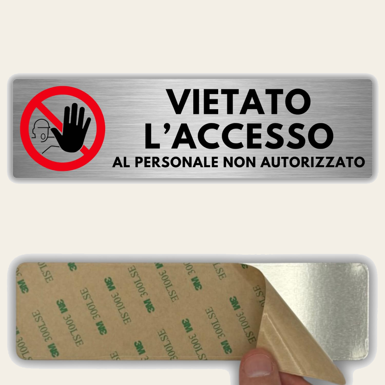 LEIASA | Segnale Vietato Accedere - 5x18 cm - Alluminio - Cartello Acc