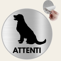 LEIASA | Cartello Attenti al Cane - Ø 10 cm - Alluminio - Spessore 0,8 mm - Resistente per esterni - Stampa UV
