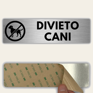 LEIASA | Segnale Vietato Cani - 5x18 cm - Alluminio - Cartello Non Son