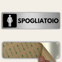LEIASA | Cartello Spogliatoio Donne - 5x18 cm - Alluminio - Spessore 0,8 mm - Resistente per esterni - Stampa UV