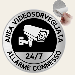 LEIASA | Segnale Adesivo Cartello Videosorveglianza - Spessore 0.8 mm 