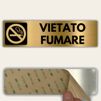 LEIASA | Cartello Vietato Fumare - 5x18 cm - Alluminio - Spessore 0,8 mm - Resistente per esterni - Stampa UV