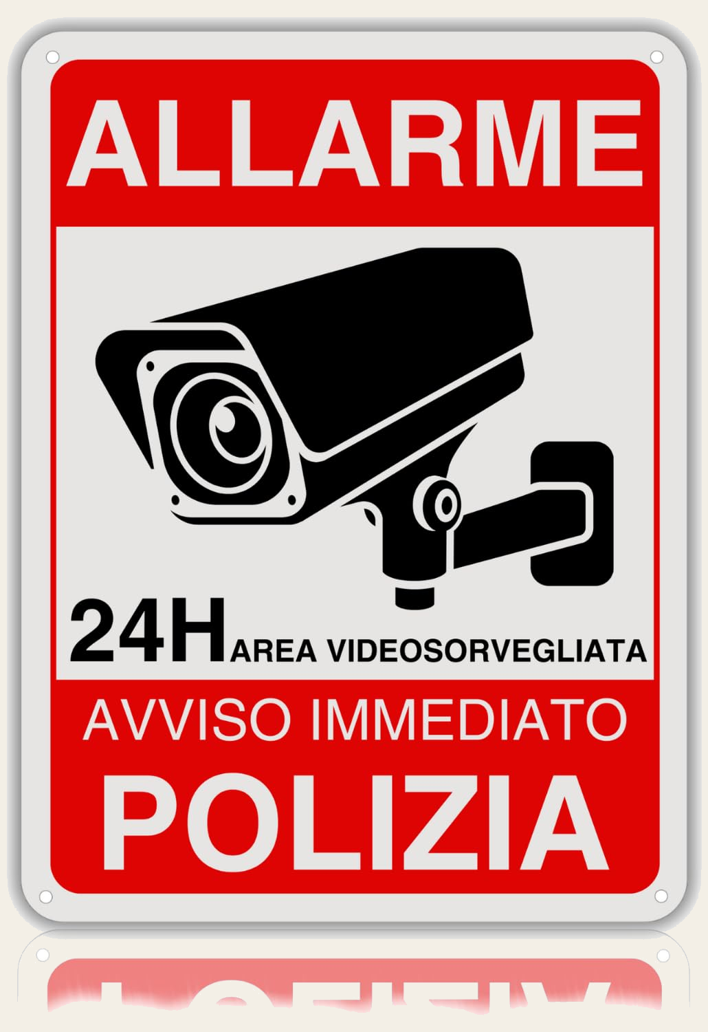 LEIASA | Cartello Area Videosorvegliata - 21x28 cm - Alluminio - Rifle