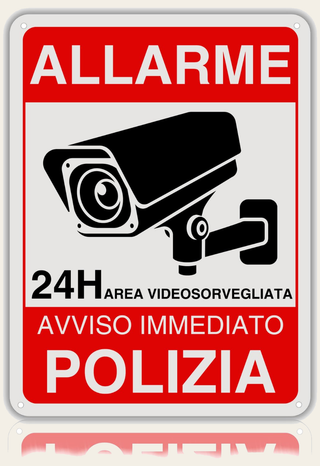 LEIASA | Cartello Area Videosorvegliata - 21x28 cm - Alluminio - Rifle