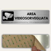 LEIASA | Cartello Zona Videosorvegliata - 5x18 cm - Alluminio - Spessore 0,8 mm - Resistente per esterni - Stampa UV