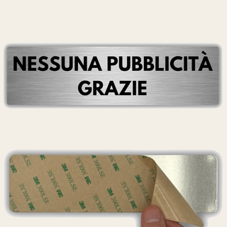 LEIASA | Segnale adesivo Nessuna Pubblicità Grazie - 5x18 cm - Spessor