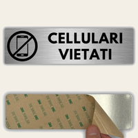 LEIASA | Cartello Vietato Cellulari - 5x18 cm - Alluminio - Spessore 0,8 mm - Resistente per esterni - Stampa UV