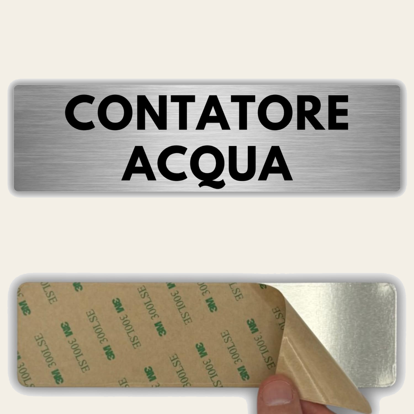 LEIASA | Segnale Contatori Acqua - 5x18 cm - Alluminio - Cartello Loca