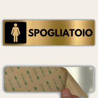 LEIASA | Cartello Spogliatoio Donne - 5x18 cm - Alluminio - Spessore 0,8 mm - Resistente per esterni - Stampa UV