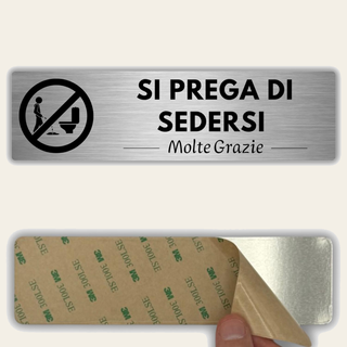 LEIASA | Segnale Vietato Urinare in Piedi - 5x18 cm - Alluminio - Cart