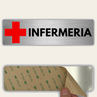 LEIASA | Cartello Infermeria - 5x18 cm - Alluminio - Spessore 0,8 mm - Resistente per esterni - Stampa UV
