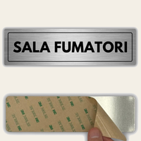 LEIASA | Cartello Sala Fumatori - 5x18 cm - Alluminio - Spessore 0,8 mm - Resistente per esterni - Stampa UV