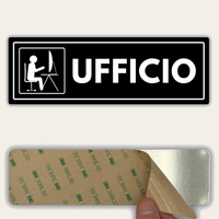 LEIASA | Cartello Ufficio - 7,5x23 cm - Acrilico - Spessore 2 mm - Resistente per esterni - Stampa UV