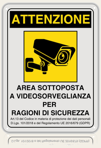 LEIASA | Cartello Area Videosorvegliata - 21x28 cm - Alluminio - Spessore 0,8 mm - Resistente per esterni - Stampa UV