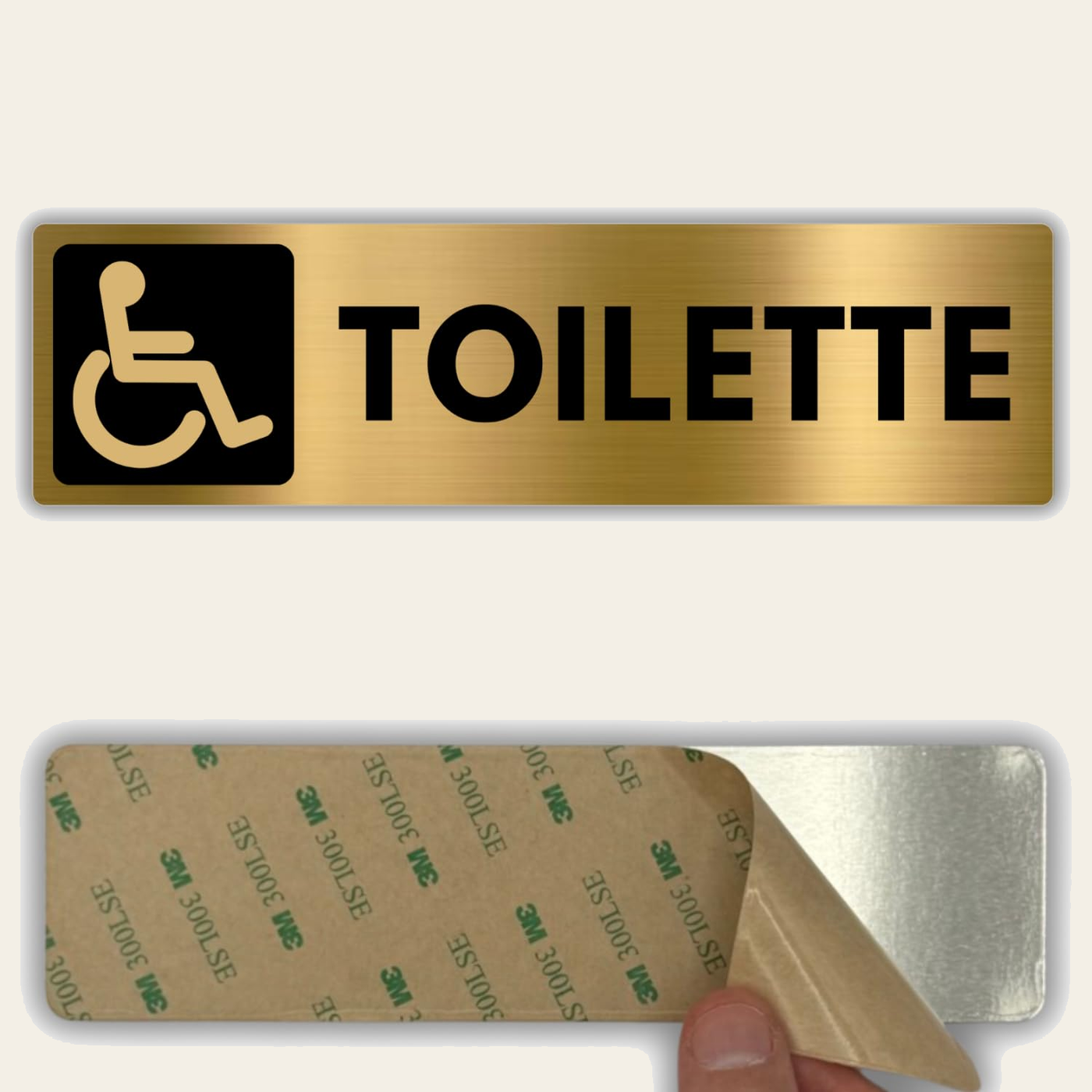 LEIASA | Segnale Bagno Disabili - 5x18 cm - Alluminio - Cartello Servi