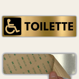 LEIASA | Segnale Bagno Disabili - 5x18 cm - Alluminio - Cartello Servi