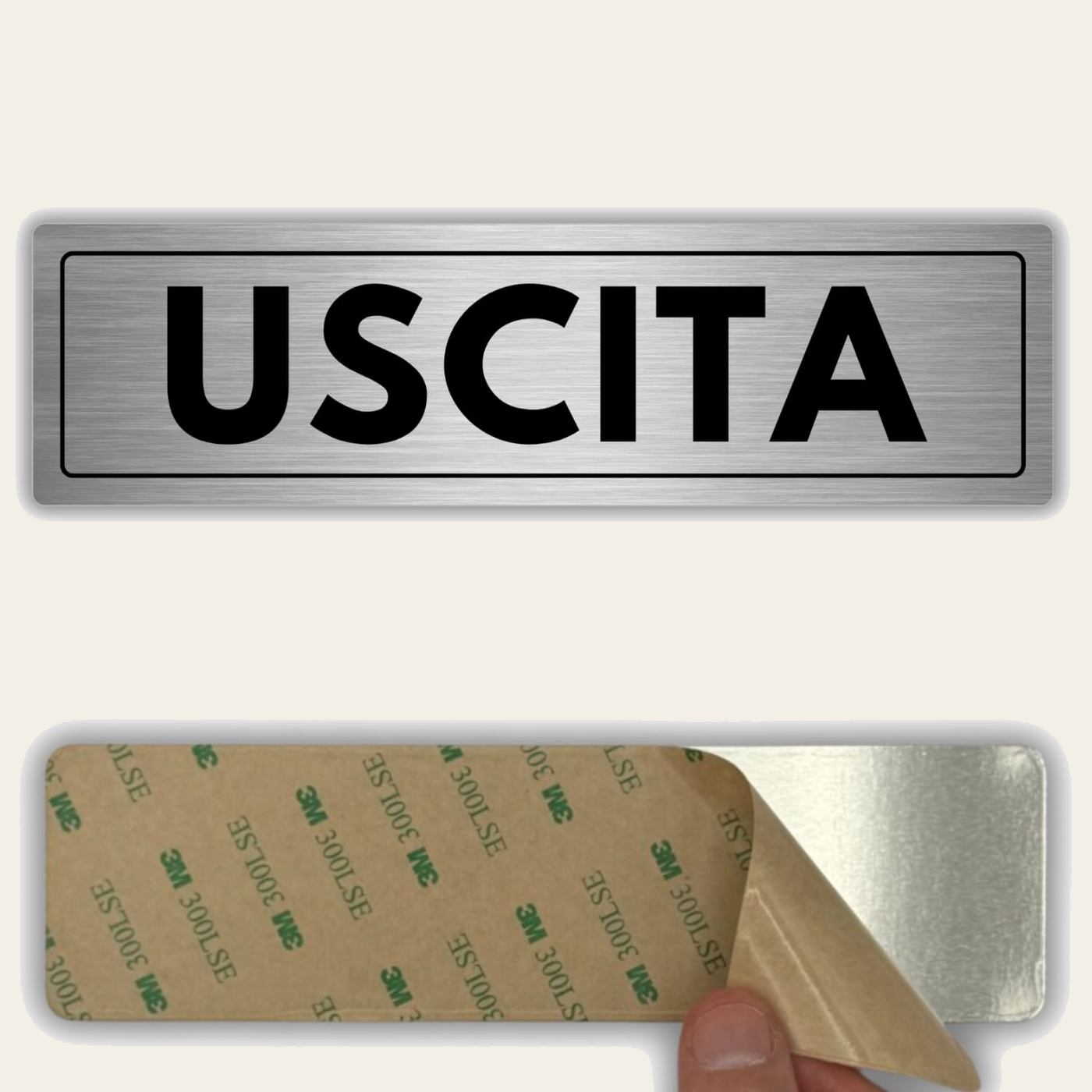 LEIASA | Cartello Uscita - 5x18 cm - Spessore 0,8 mm - Alluminio - Tar