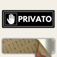 LEIASA | Cartello Privato - 7,5x23 cm - Acrilico - Spessore 2 mm - Resistente per esterni - Stampa UV
