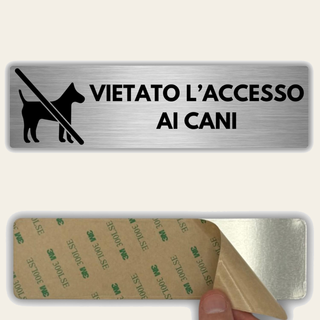 LEIASA | Segnale Adesivo Vietato l'accesso al Cani - 5x18 cm - Spessor