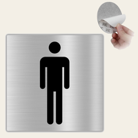 LEIASA | Cartello WC Uomo - 10x10 cm - Alluminio - Spessore 0,8 mm - Resistente per esterni - Stampa UV