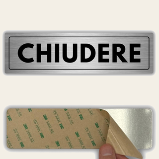 LEIASA | Segnale Chiudere la Porta - 5 x 18 cm - Spessore 0,8 mm - All