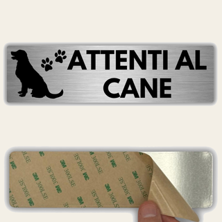 LEIASA | Segnale adesivo Attenti al cane - 5x18 cm - Spessore 0,8 mm -