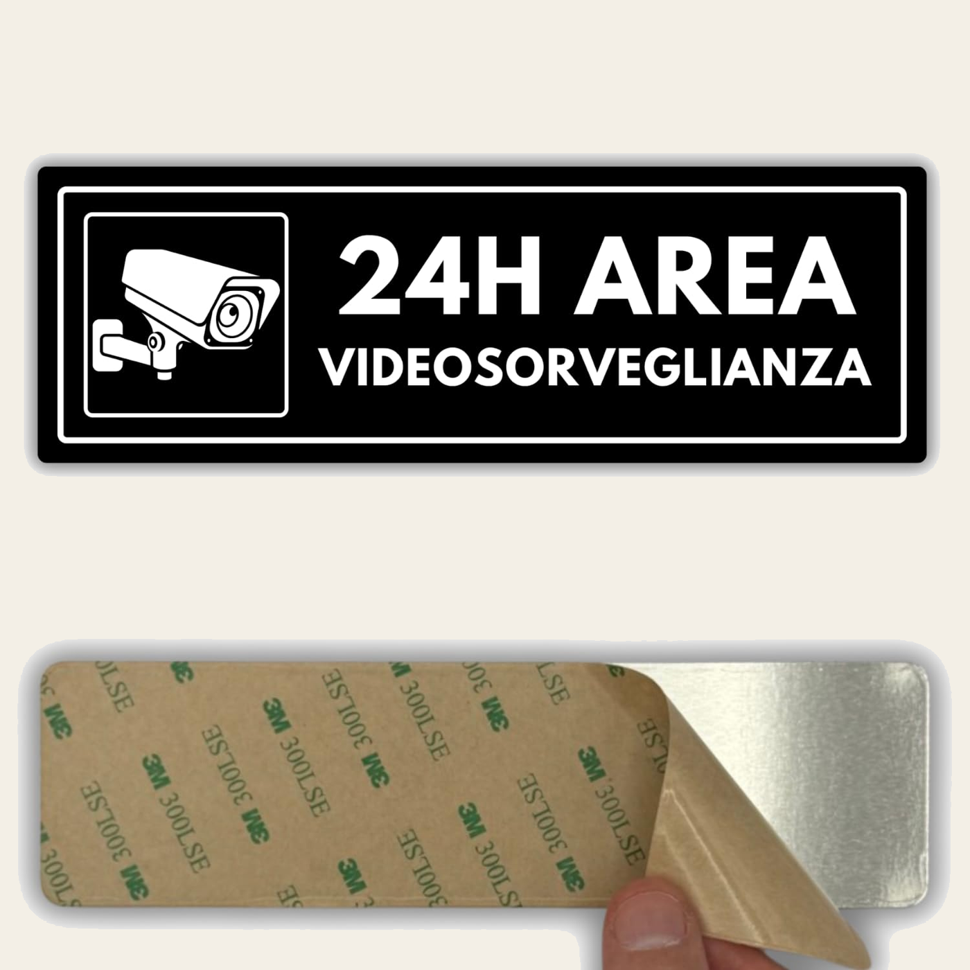 LEIASA | Segnale Allarme Videosorveglianza - 7,5 x 23 cm - Spessore 2 