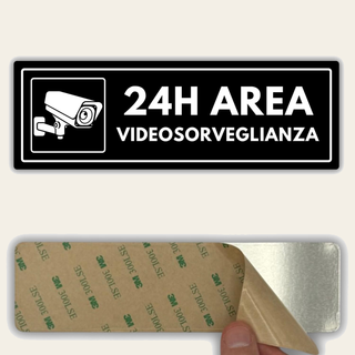 LEIASA | Segnale Allarme Videosorveglianza - 7,5 x 23 cm - Spessore 2 