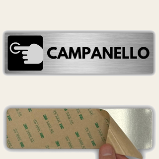 LEIASA | Segnale adesivo Suonare Campanello - 5x18 cm - Spessore 0,8 m