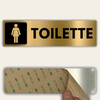 LEIASA | Cartello WC Donne - 5x18 cm - Alluminio - Spessore 0,8 mm - Resistente per esterni - Stampa UV