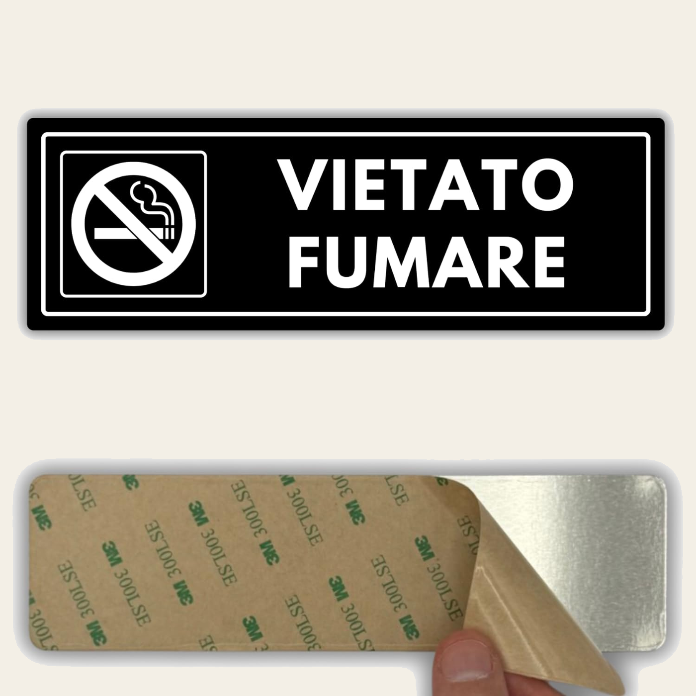 LEIASA | Segnale Vietato Fumare - 7,5 x 23 cm - Spessore 2 mm - Acrili
