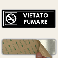 LEIASA | Cartello Vietato Fumare - 7,5x23 cm - Acrilico - Spessore 2 mm - Resistente per esterni - Stampa UV