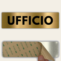 LEIASA | Targa Ufficio - 5x18 cm - Alluminio - Spessore 0,8 mm - Resistente per esterni - Stampa UV
